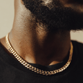 18K Solid Yellow Gold Miami Chain - 7mm