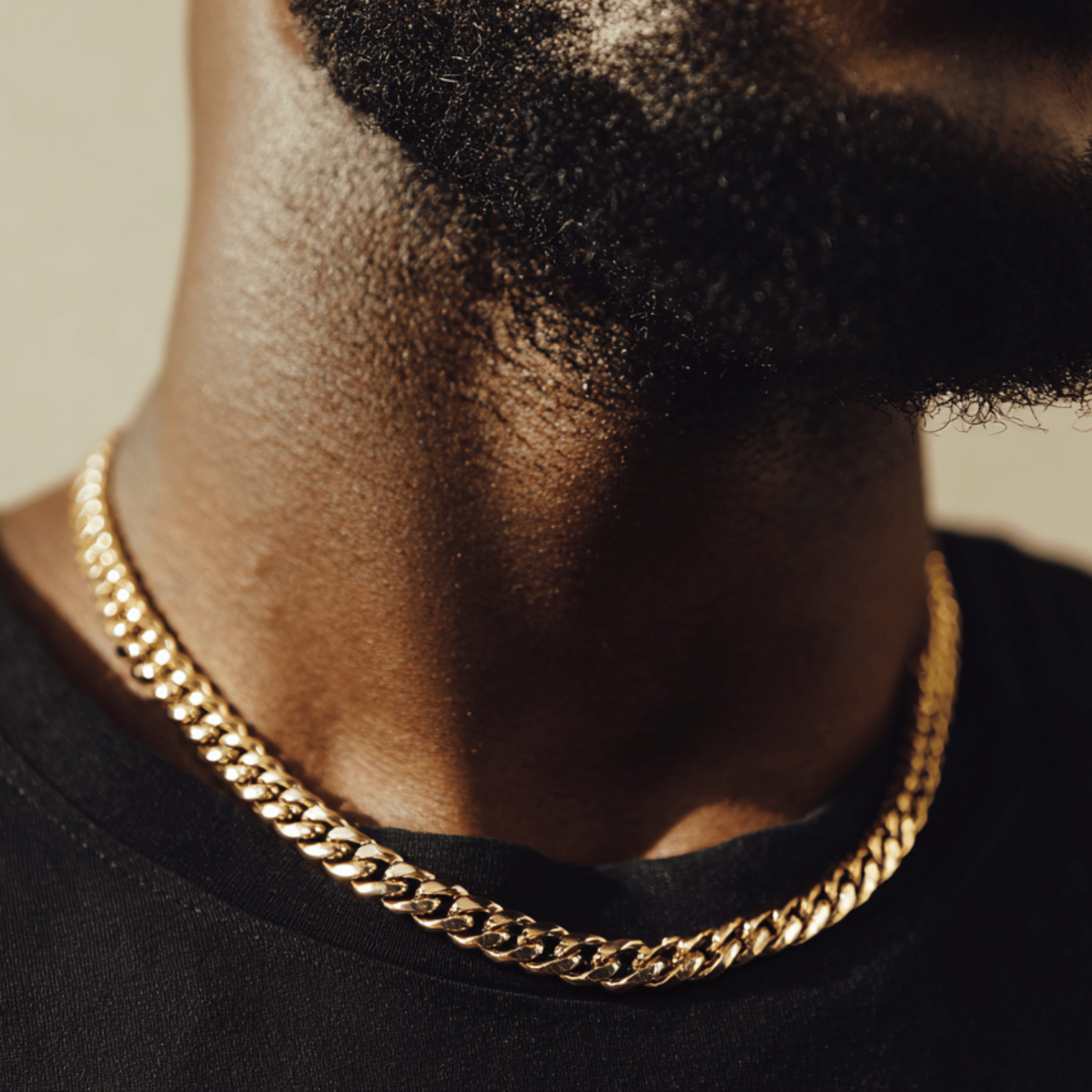 18K Solid Yellow Gold Miami Chain - 7mm
