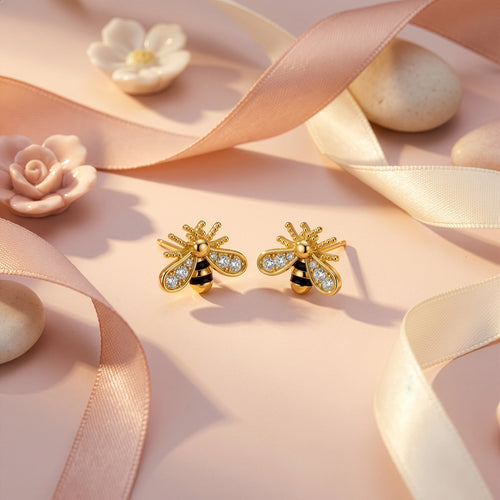 Bumble Bee Stud Womens Earrings