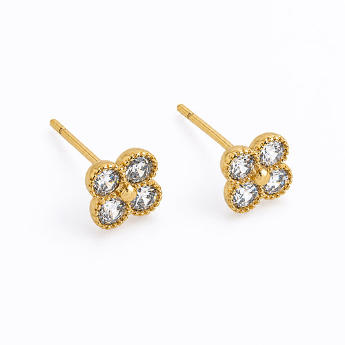 Clover Diamond Stud Earrings