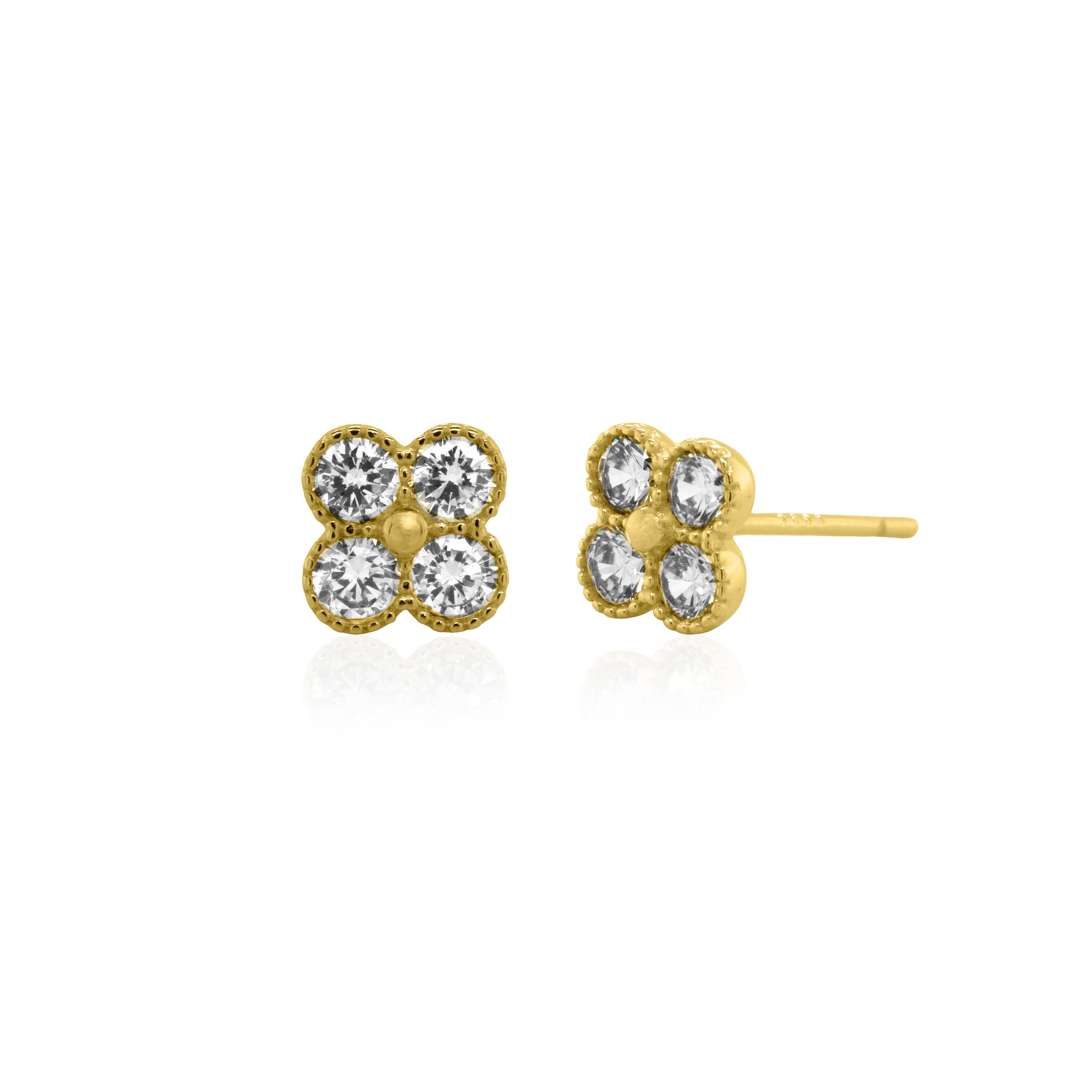 Clover Diamond Stud Earrings