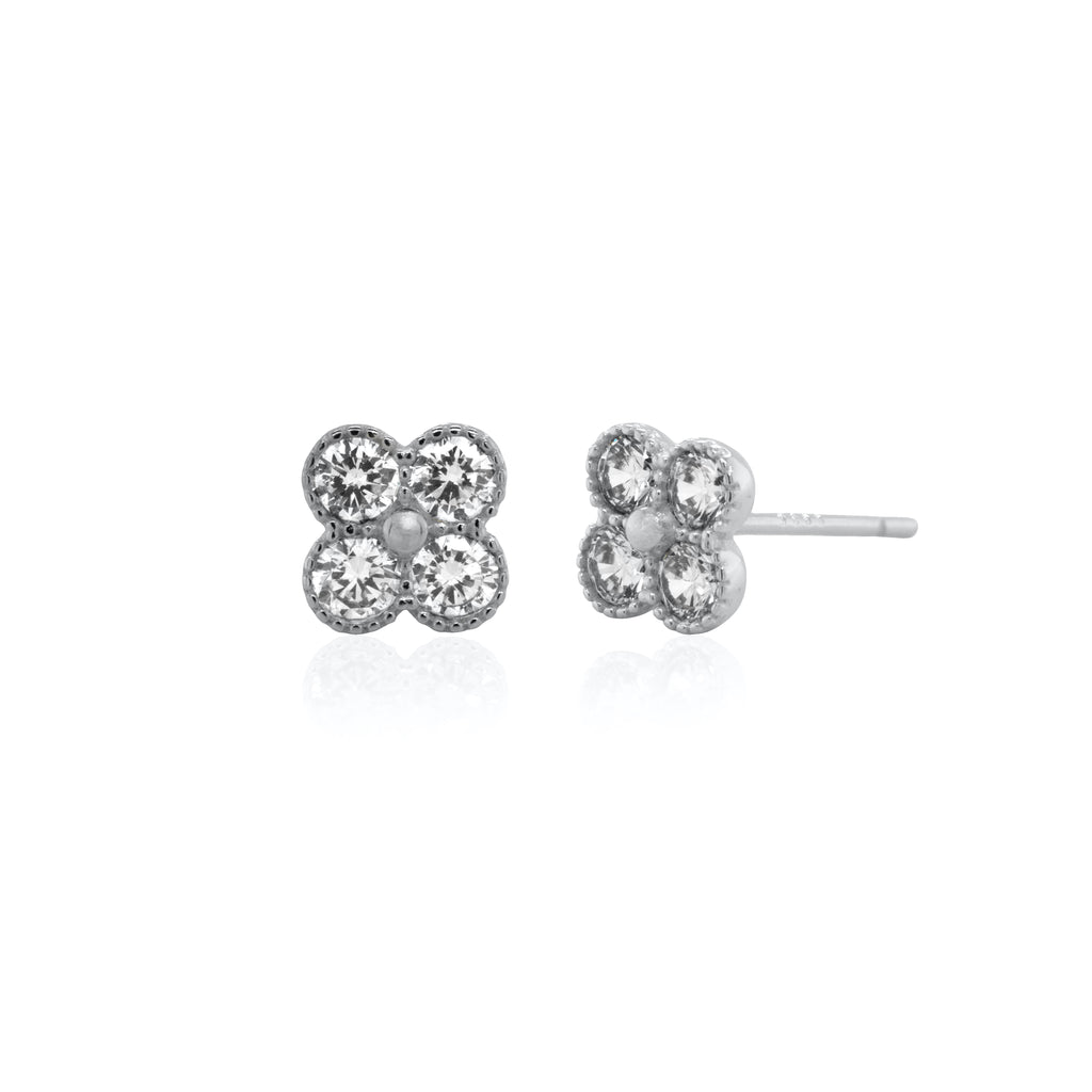 Clover Diamond Stud Earrings