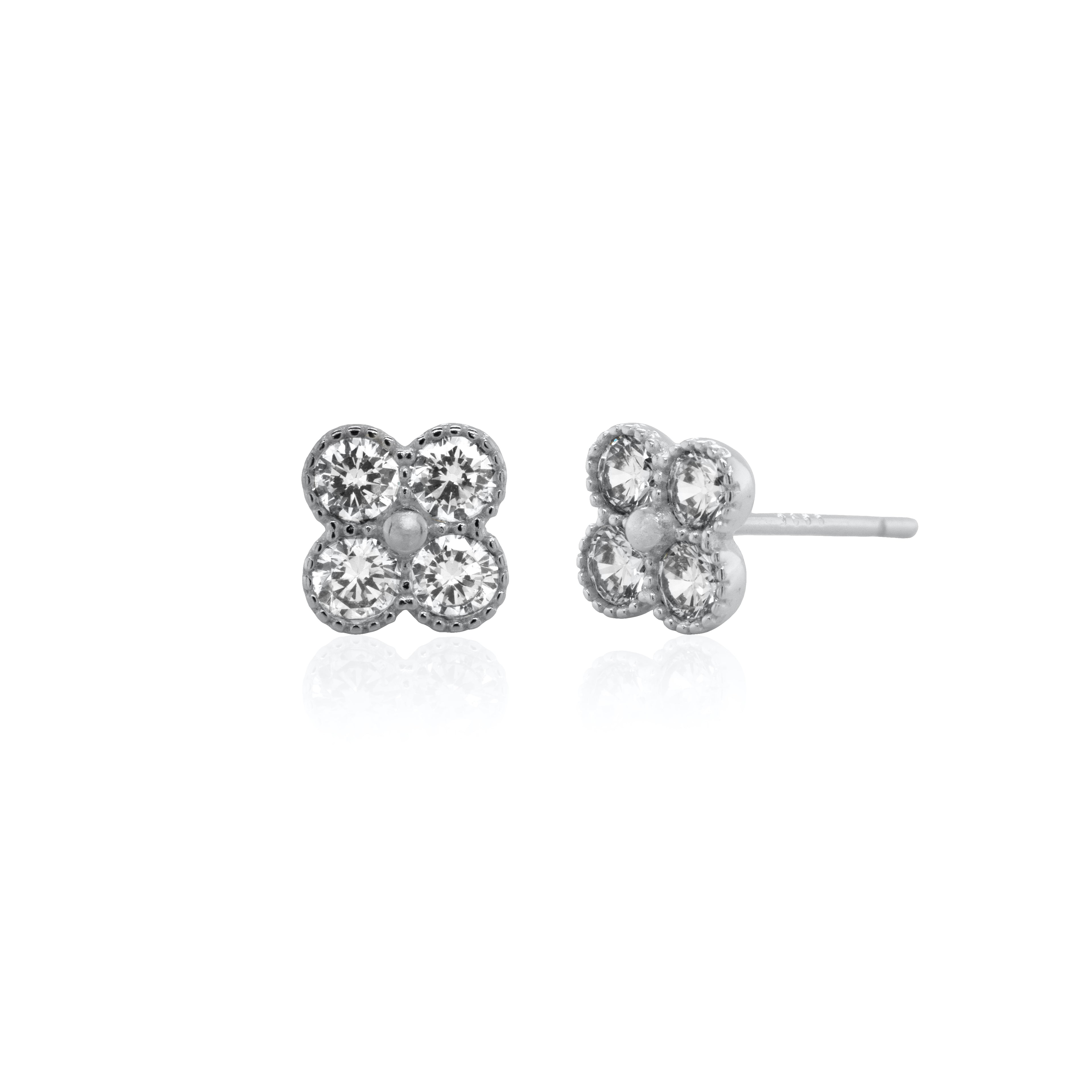 Clover Diamond Stud Earrings