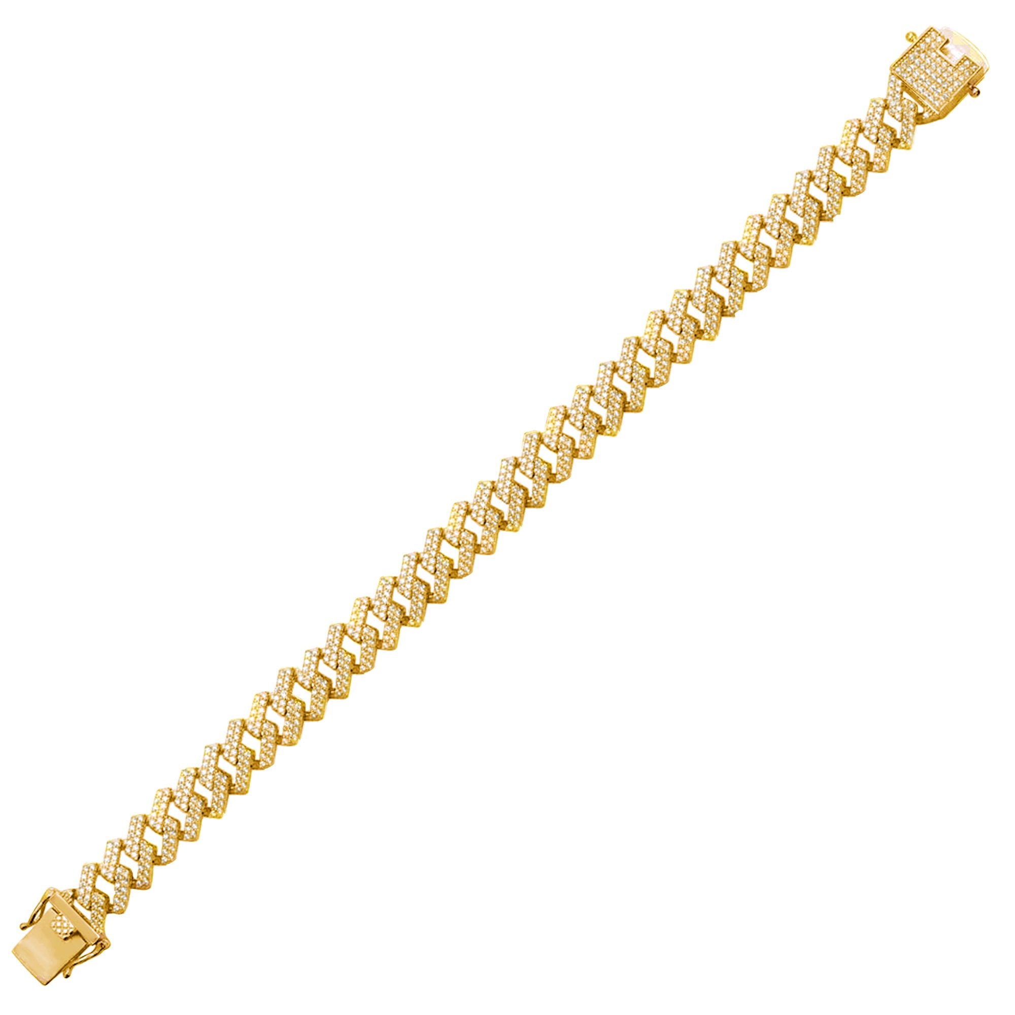 Gold Vermeil Diamond Pave Curb Bracelet 5mm