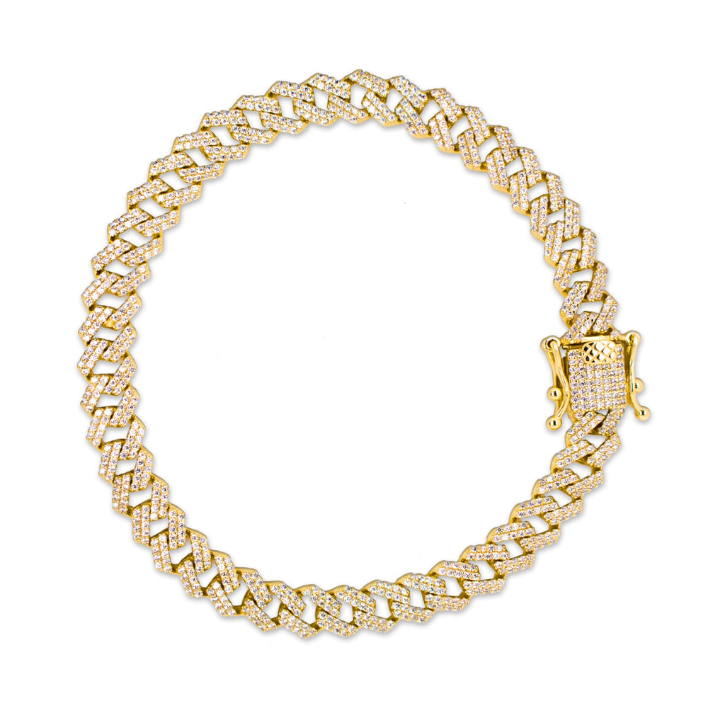 Gold Vermeil Diamond Pave Curb Bracelet 5mm