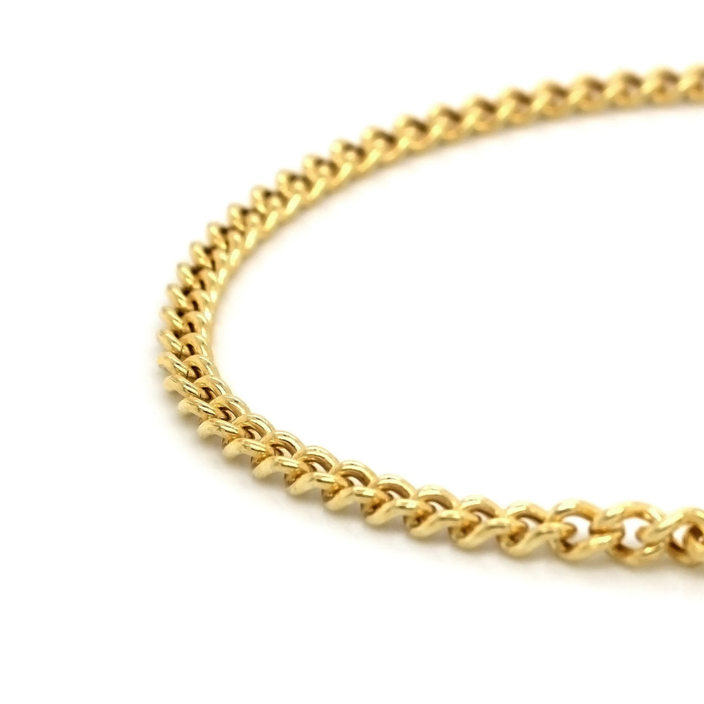 Gold Vermeil Thick Hollow Curb Chain Bracelet 3.7mm