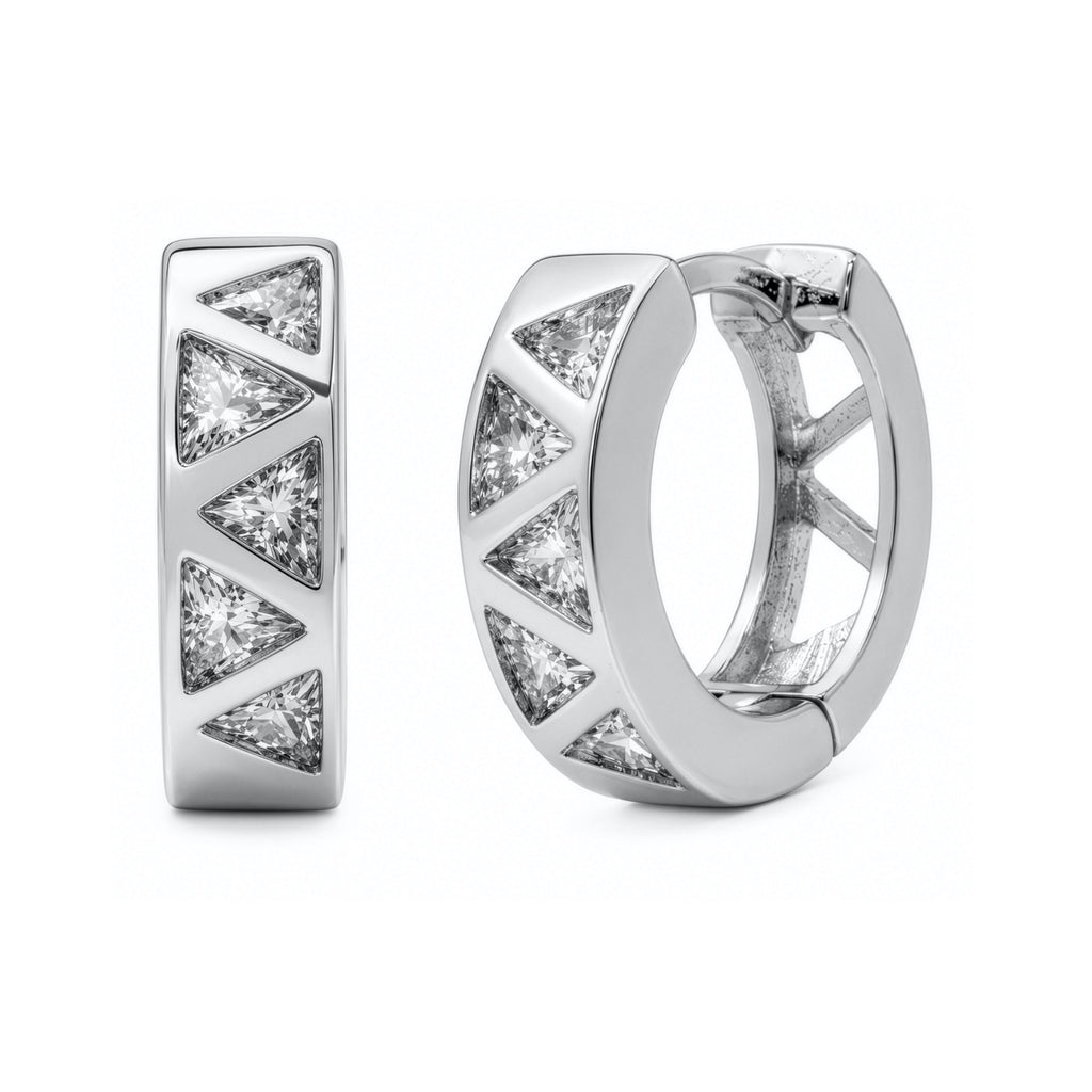 Premium CZ Geometric Huggie Earrings