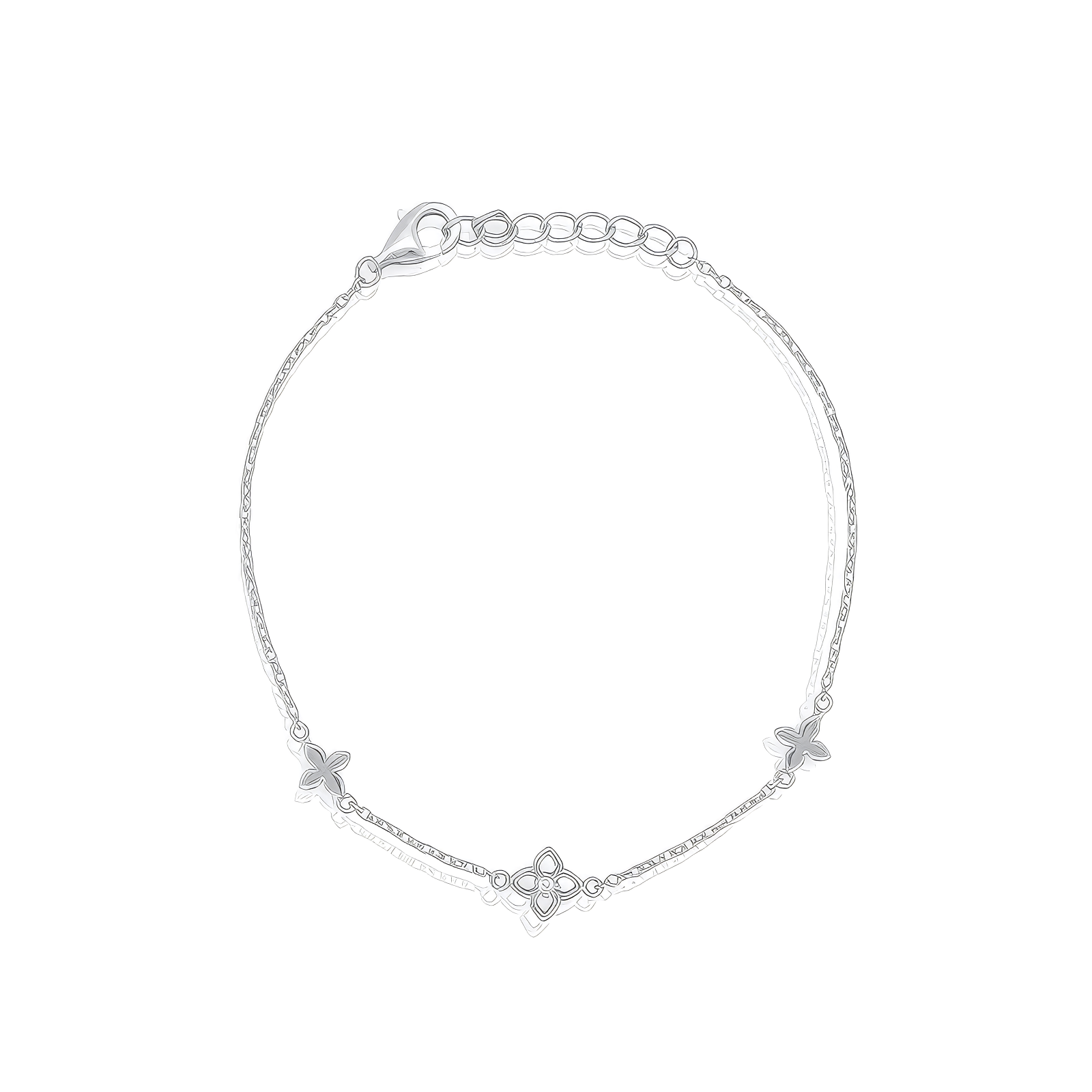 Sterling Silver Gold Vermeil CZ Cutout Clover Bracelet