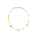 Sterling Silver Gold Vermeil CZ Cutout Clover Bracelet