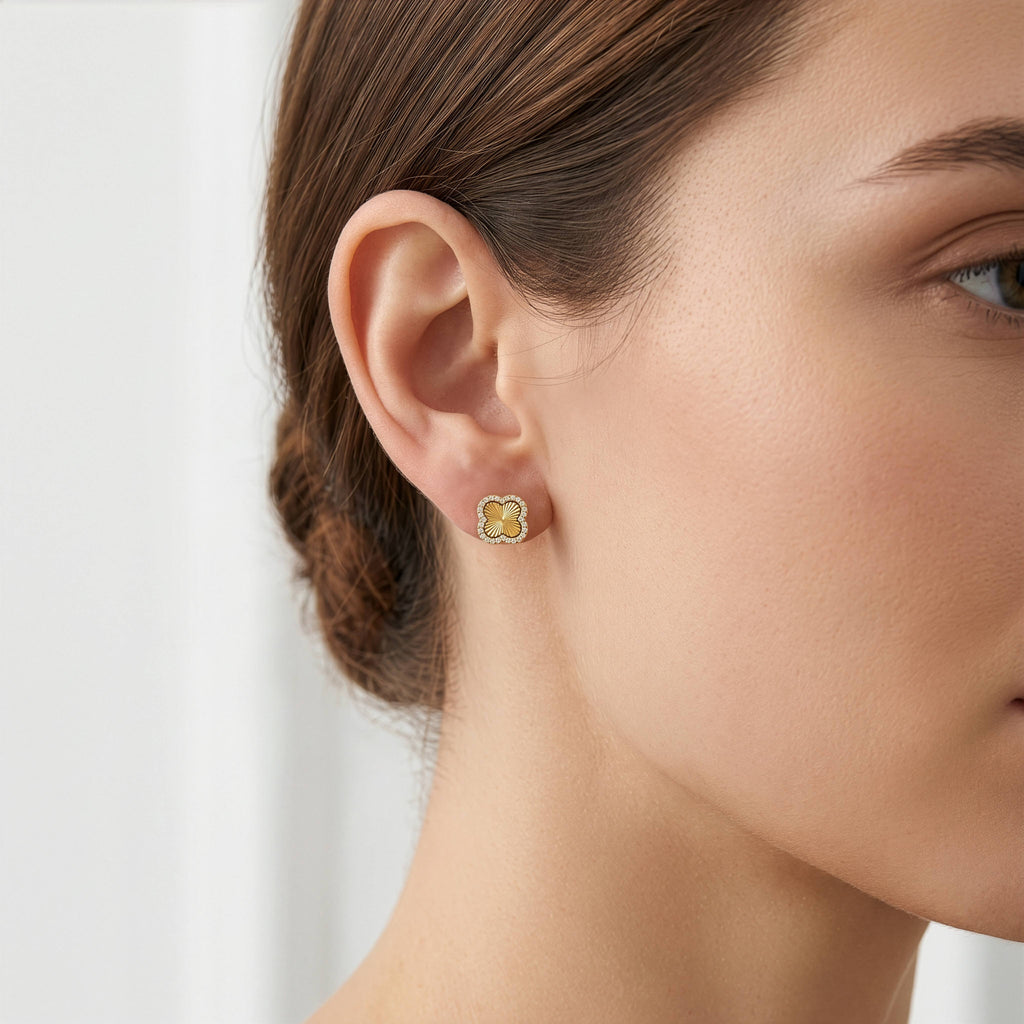 Clover Diamond Stud Earrings