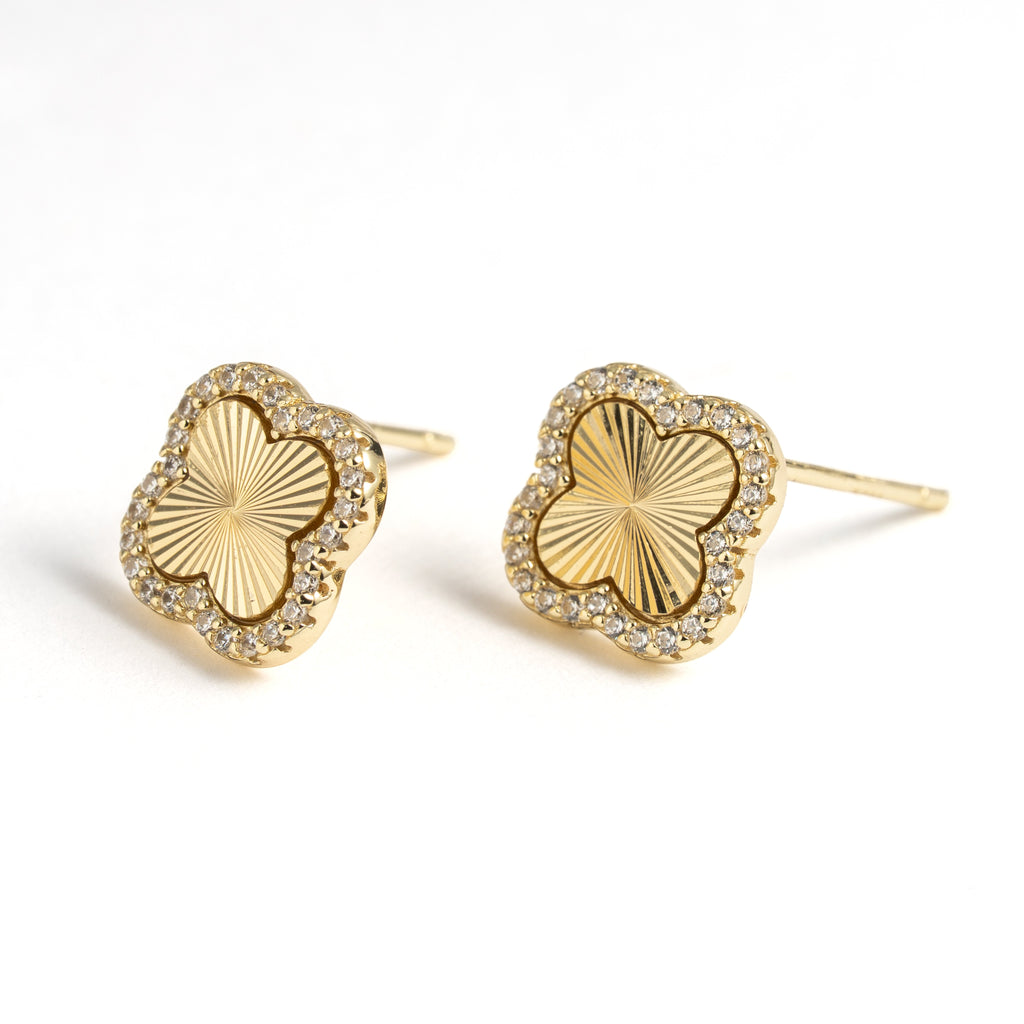 Clover Diamond Stud Earrings