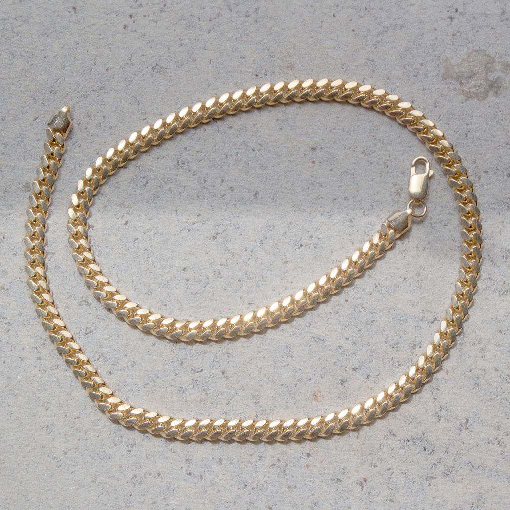 Sterling Silver Gold Vermeil Miami Cuban Curb Chain 5.8mm