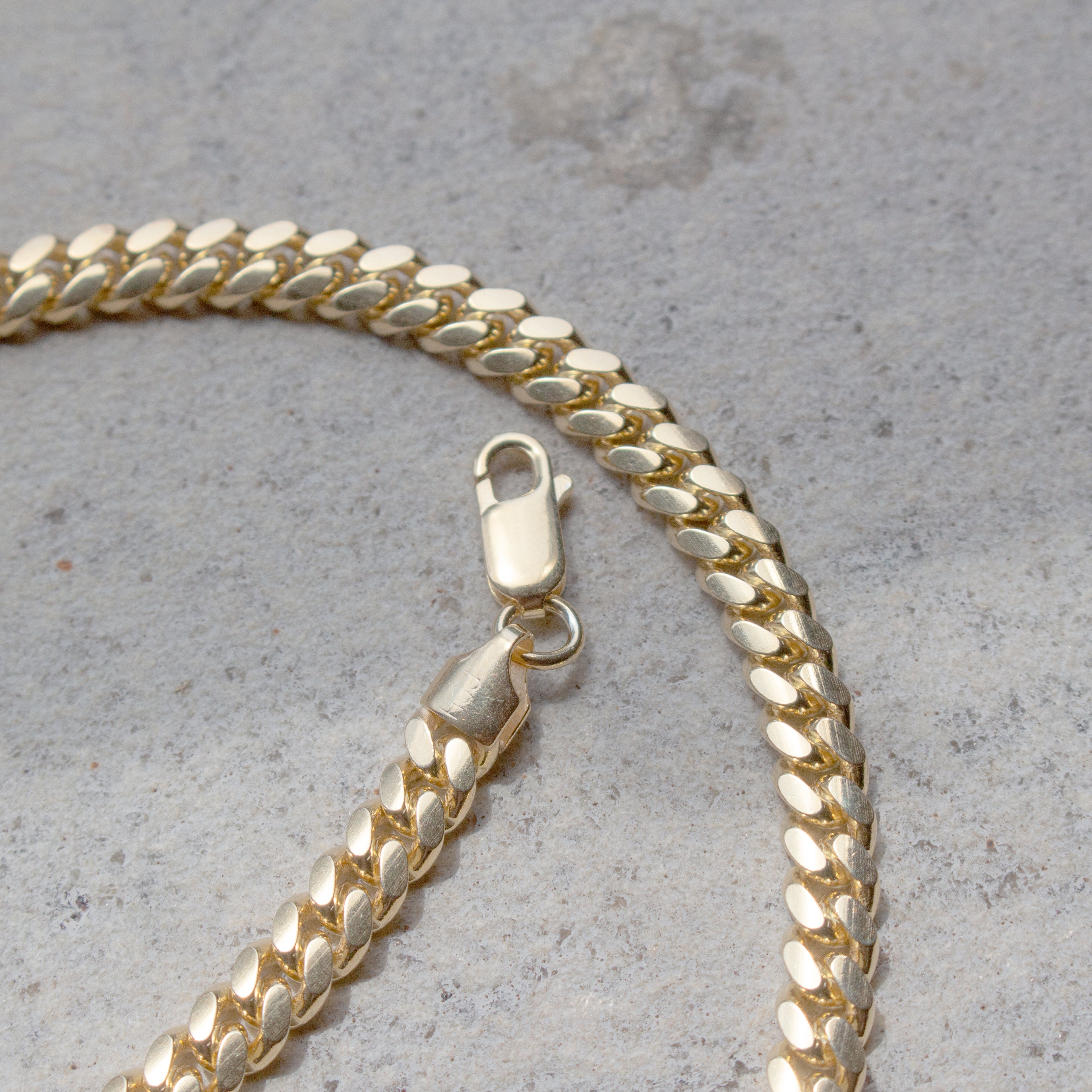 Sterling Silver Gold Vermeil Miami Cuban Curb Chain 5.8mm