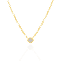 Sterling Silver Gold Vermeil Pearl Shell Clover Necklace
