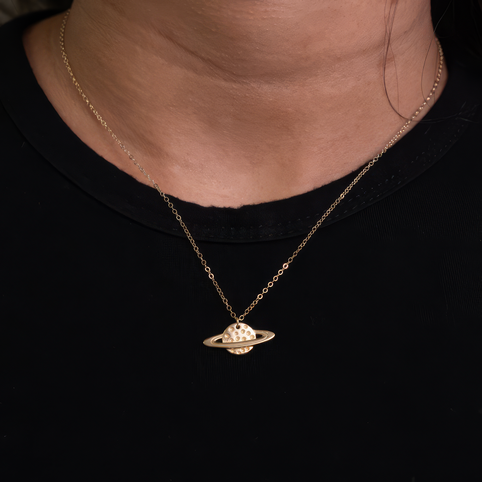 Sterling Silver Gold Vermeil Planet Necklace