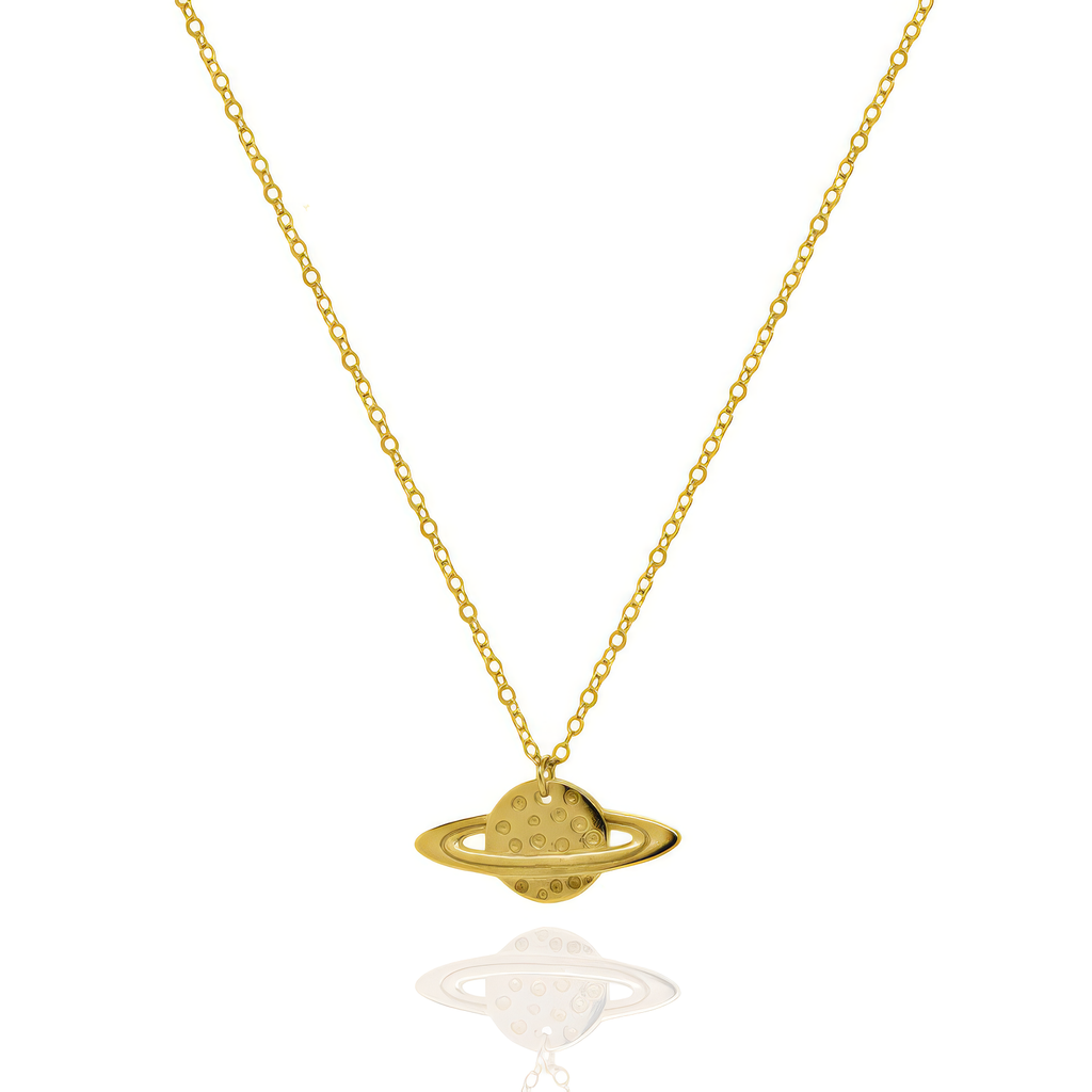 Sterling Silver Gold Vermeil Planet Necklace