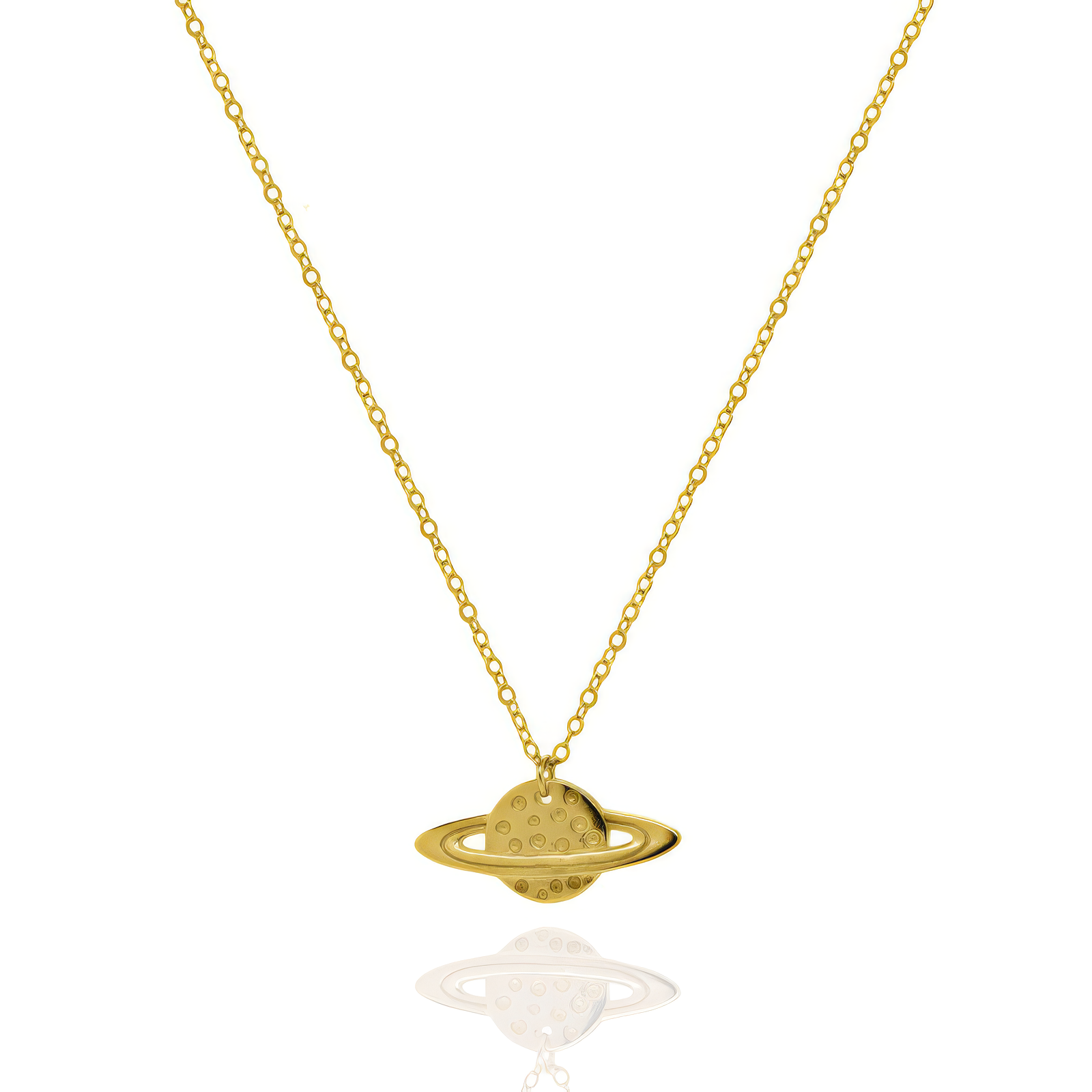 Sterling Silver Gold Vermeil Planet Necklace