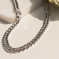 Sterling Silver Rhodium Plated Miami Cuban Curb Chain 7.7mm